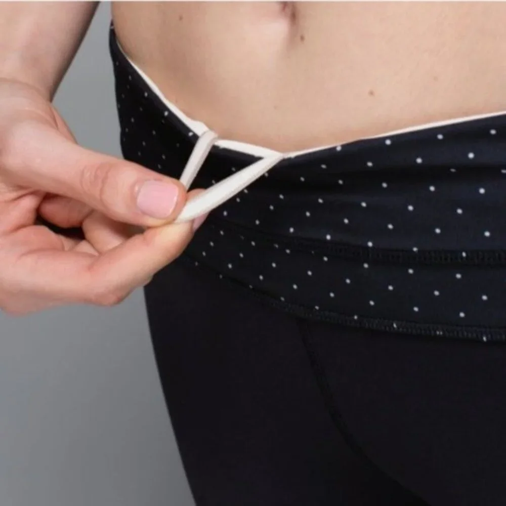 Lululemon Up The Pace Run Crop Leggings Polka Dot size 4 Athleisure Y2K Running
